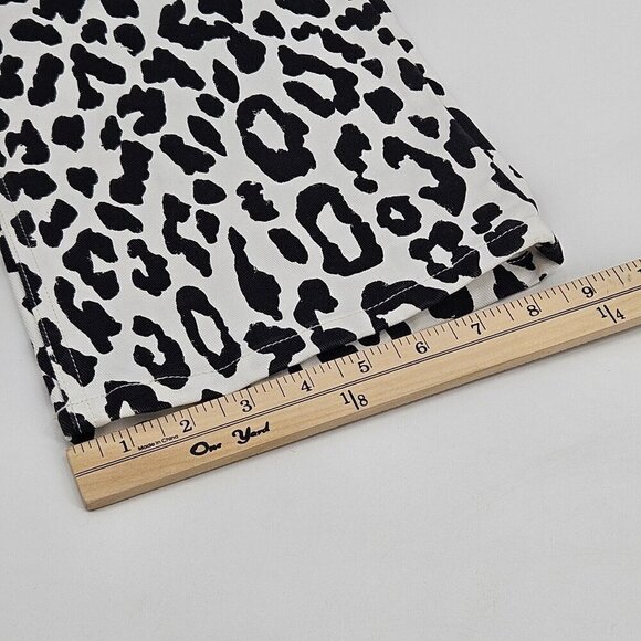See By Chloe Leopard Print Crop Jean Black/White Women’s Size 34 U.S. 2 Mid Rise - Picture 10 of 12